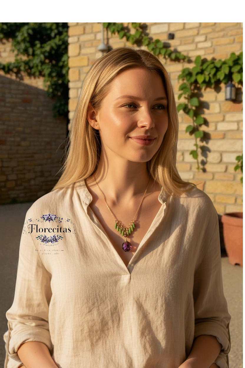 Cascading Deep Red Flower Bud Necklace