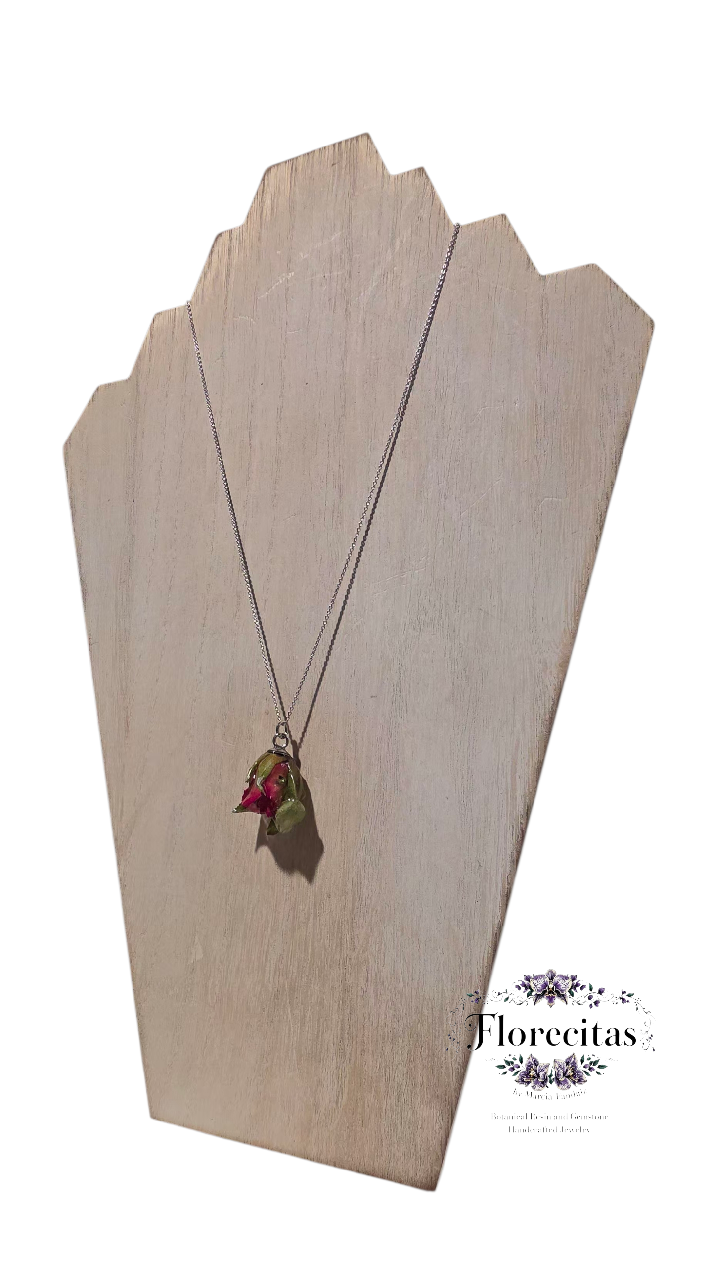 Mini Pink Rose Necklace