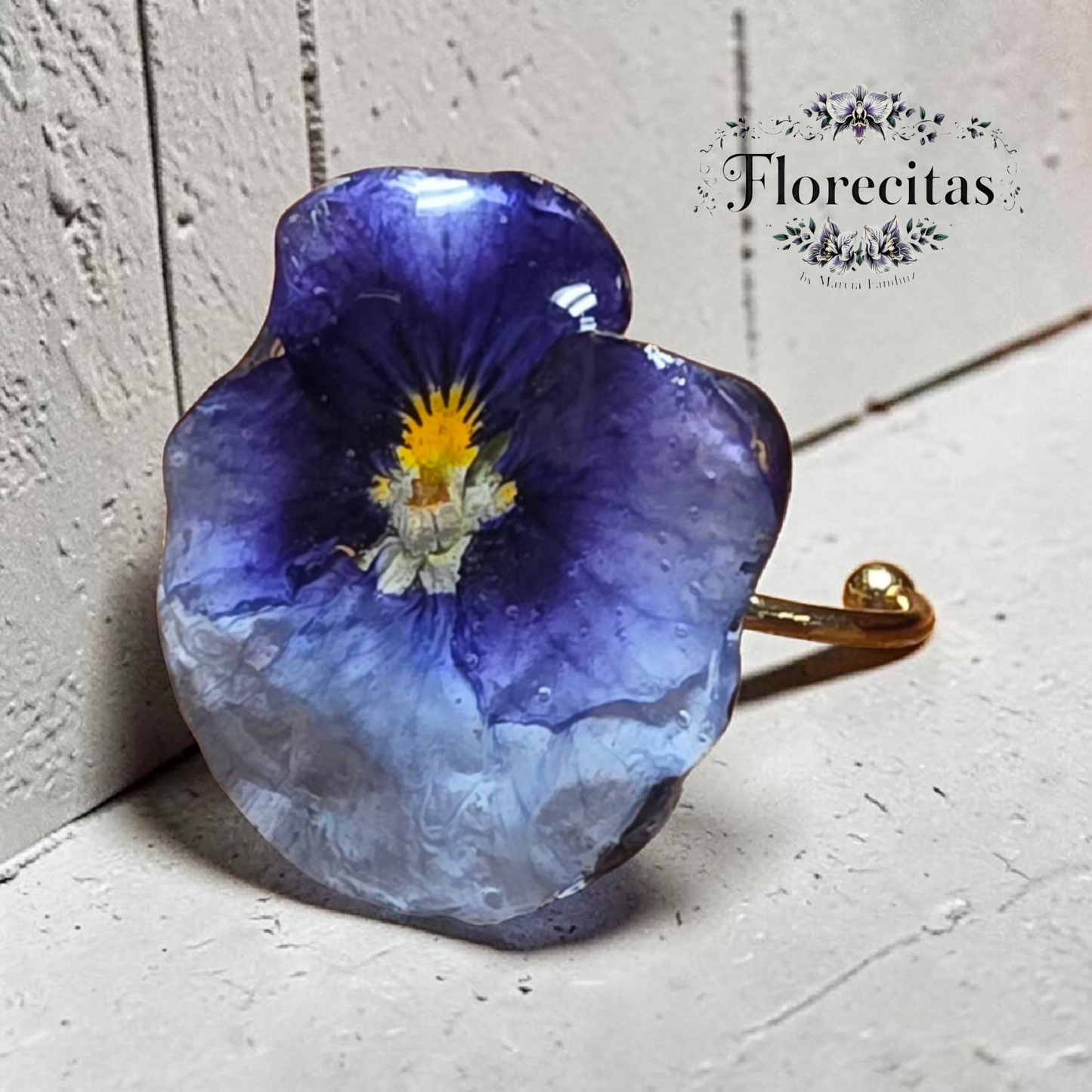 Purple Pansy Adjustable Statement Ring