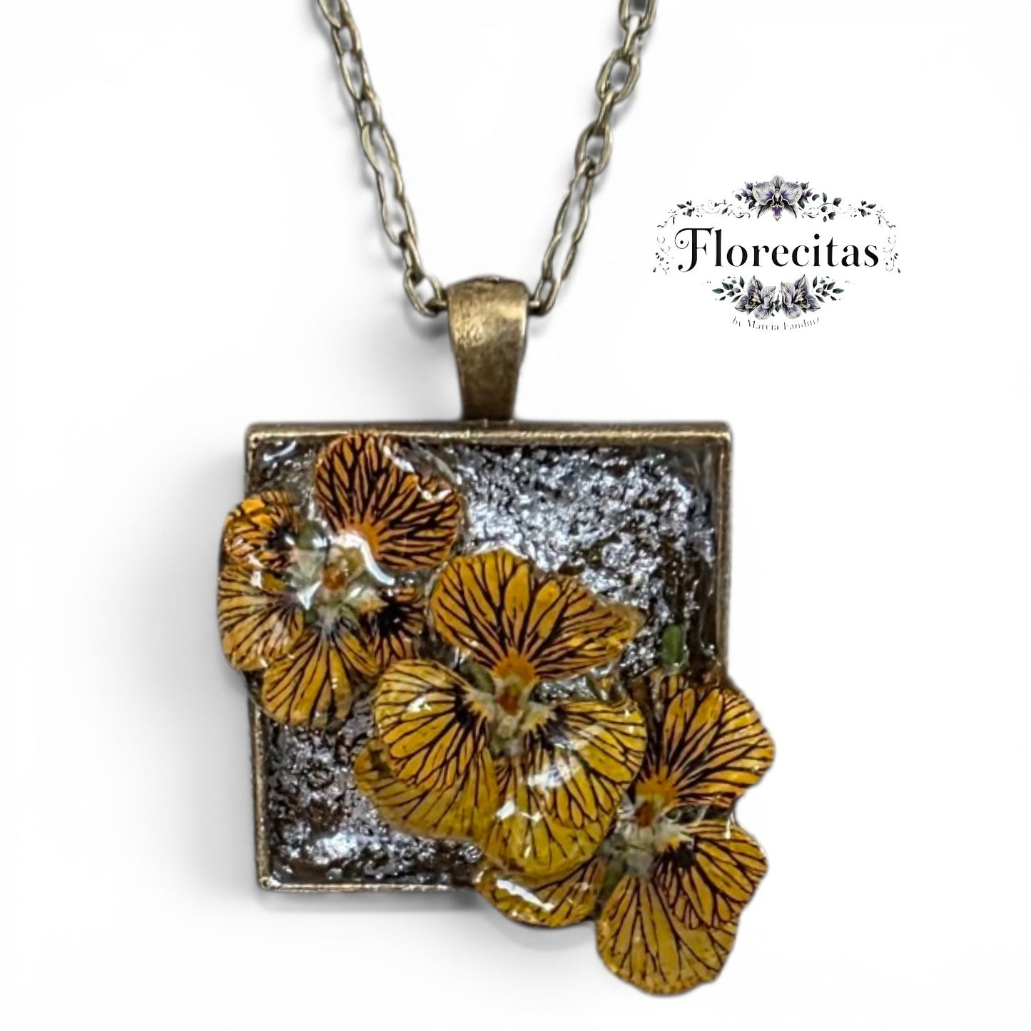 TIGER EYE VIOLA TRIO PENDANT NECKLACE