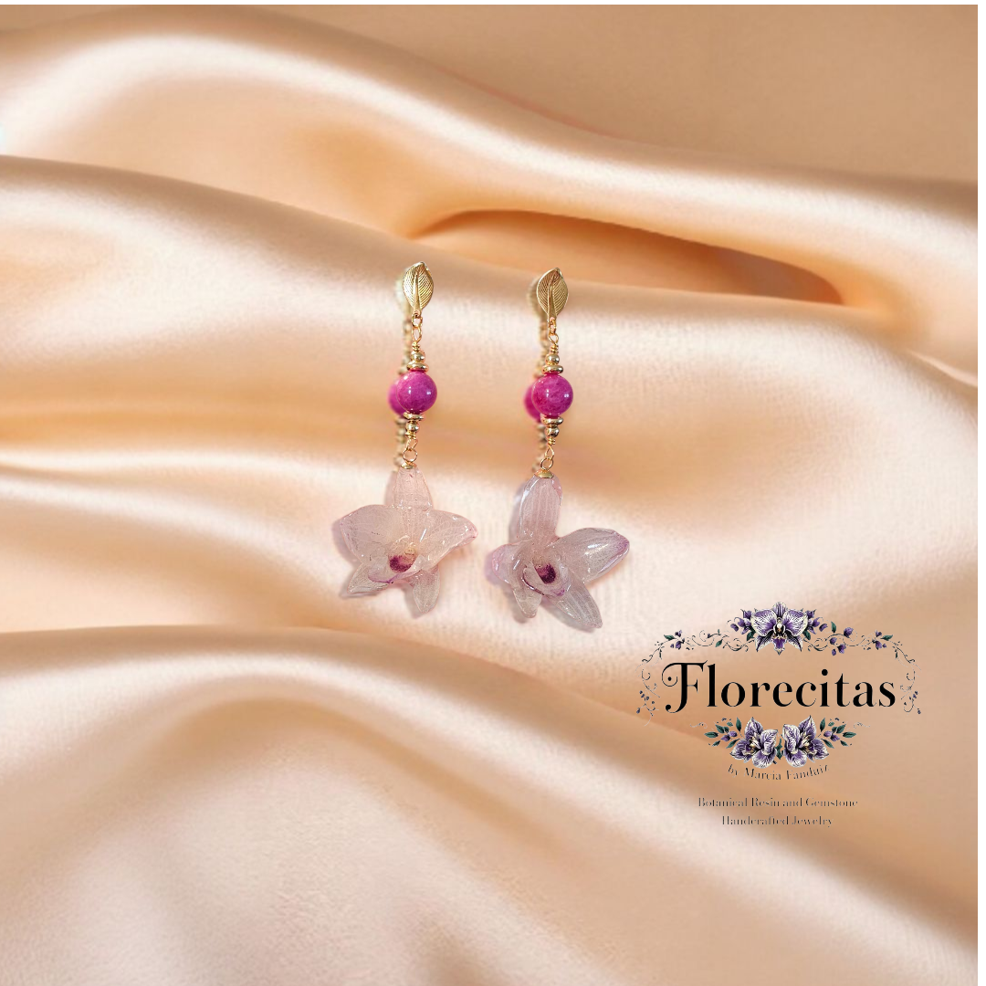DENDROBIUM AND TOURMALINE EARRINGS
