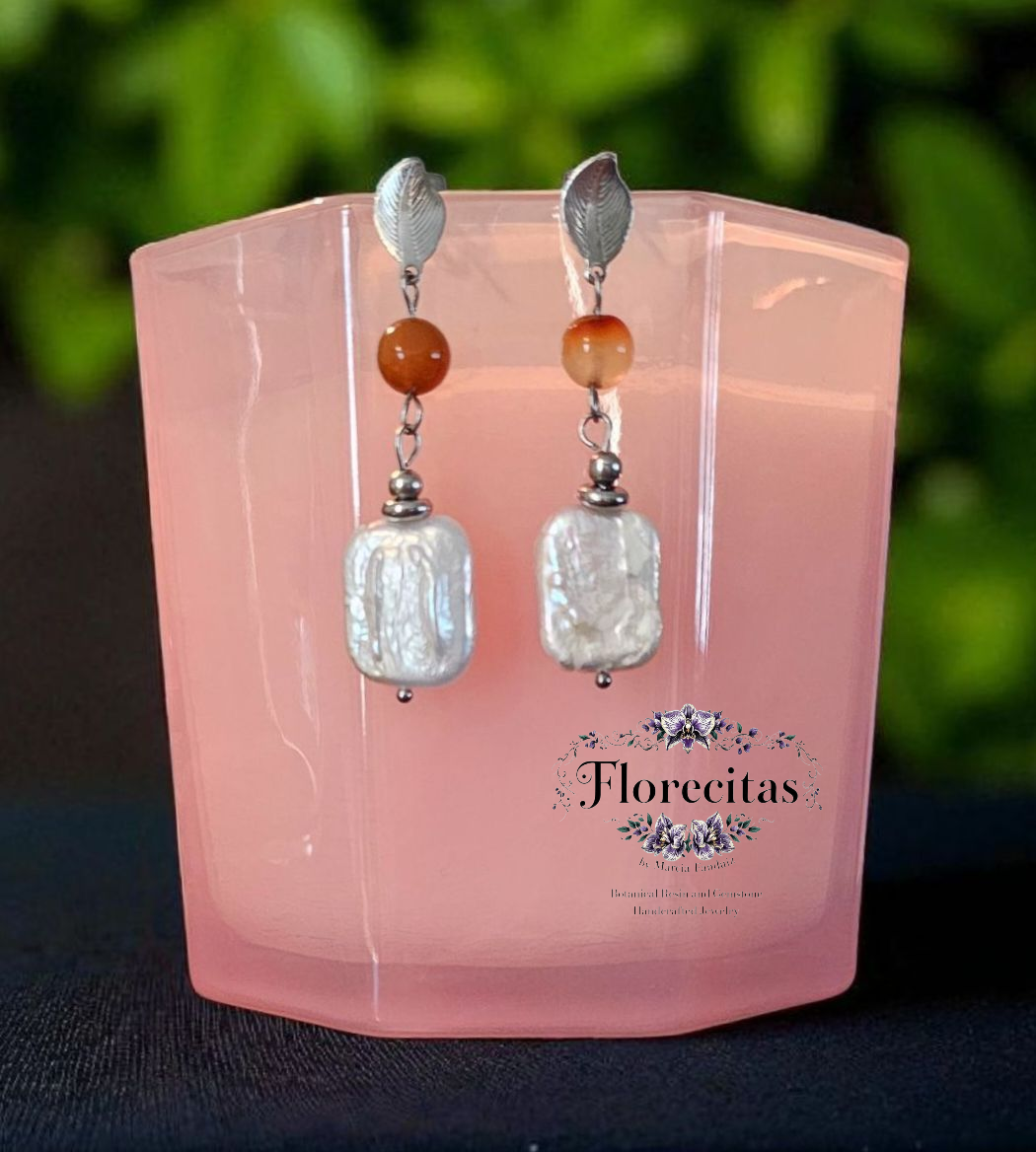 LARIMAR AND BAROQUE PEARL EARRINGS