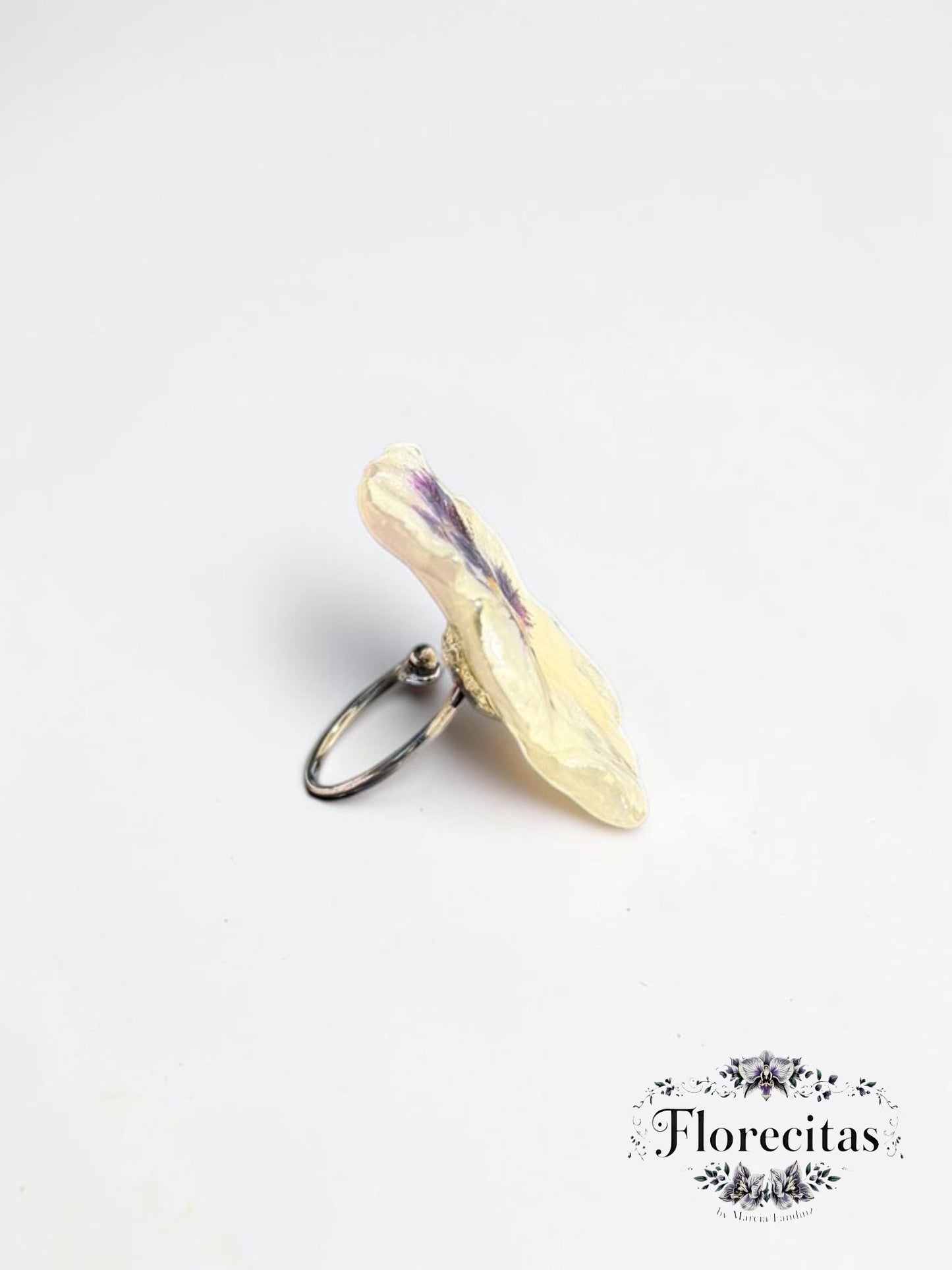 Purple and Cream Pansy Ring
