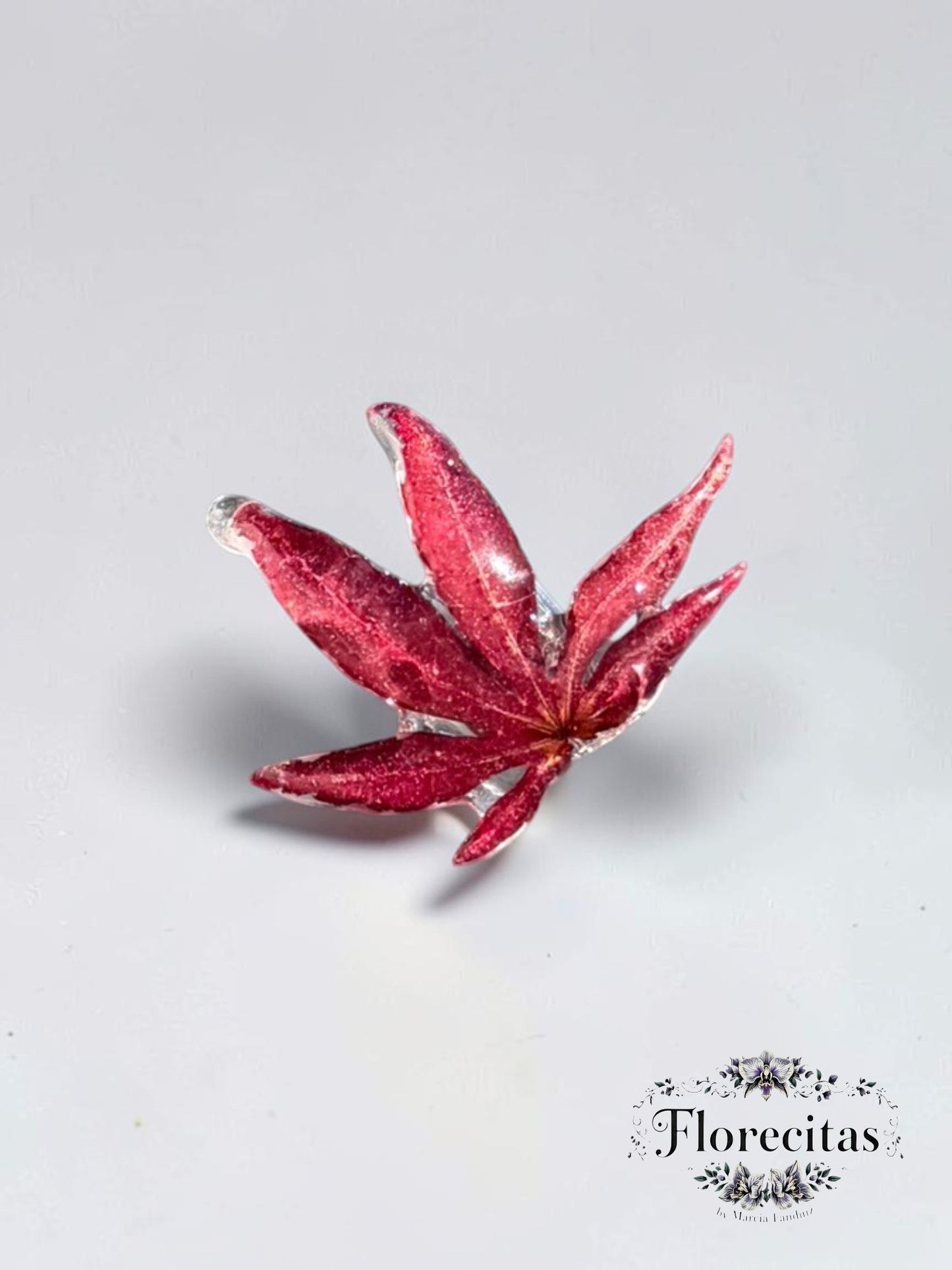 Crimson Red Japanese Maple Leaf Ring