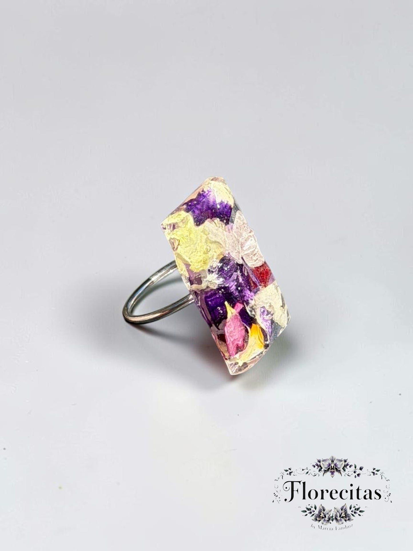 Multicolor Mixed Pansy Petals Mask Ring