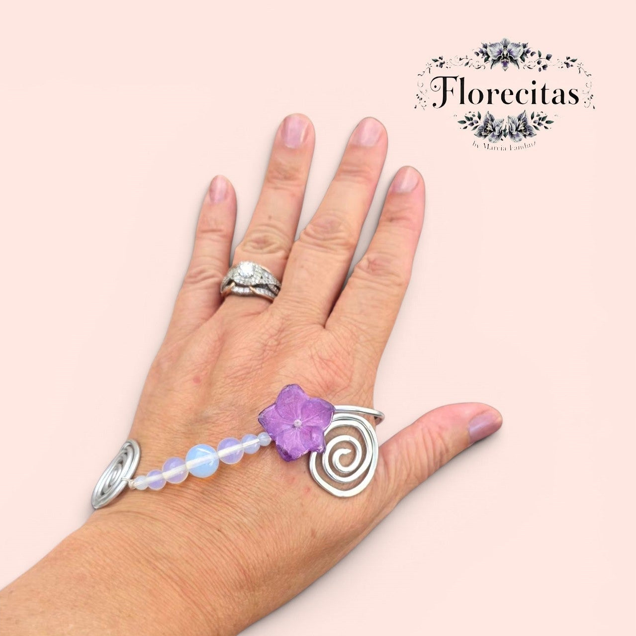 OPALITE HYDRANGEA HAND BRACELET