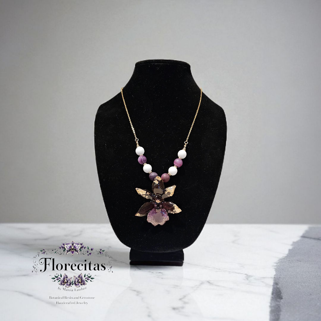CHOCOLATE ORCHID NECKLACE