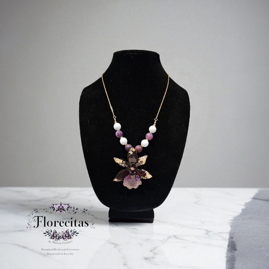 CHOCOLATE ORCHID NECKLACE