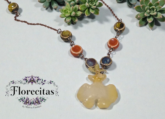 Yellow Lemon Drop Orchid Necklace