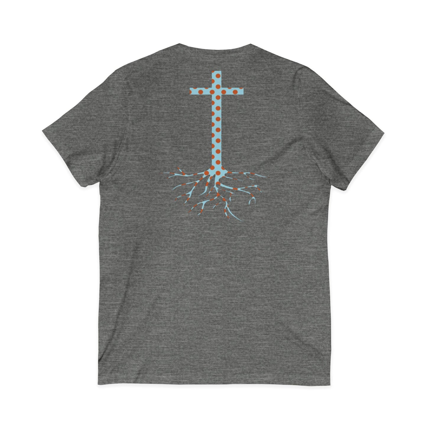 Jesus Saves Bro V-Neck Tee — Floral Cross Christian T-Shirt