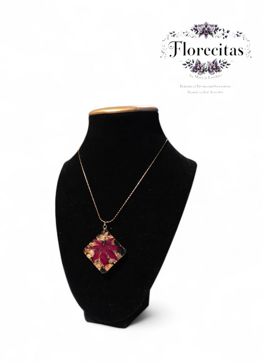 Burgundy Mini Japanese Maple Pendant Necklace