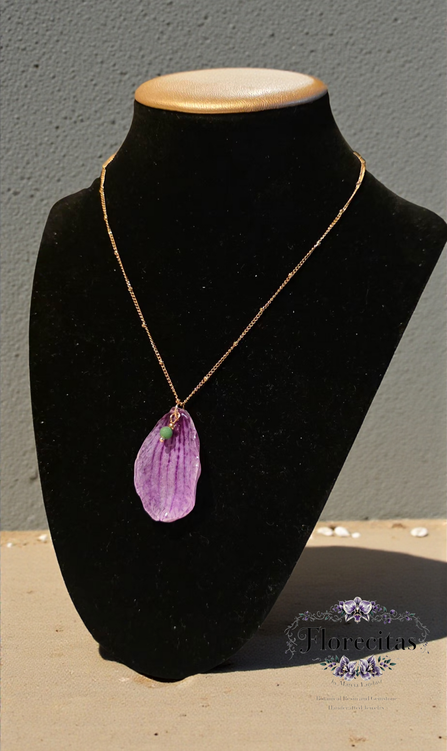 Purple Orchid Petal Necklace