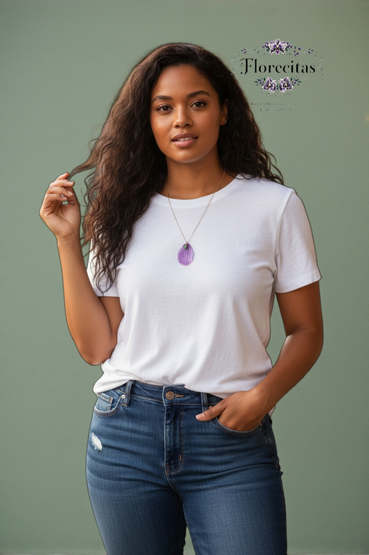 Purple Orchid Petal Necklace