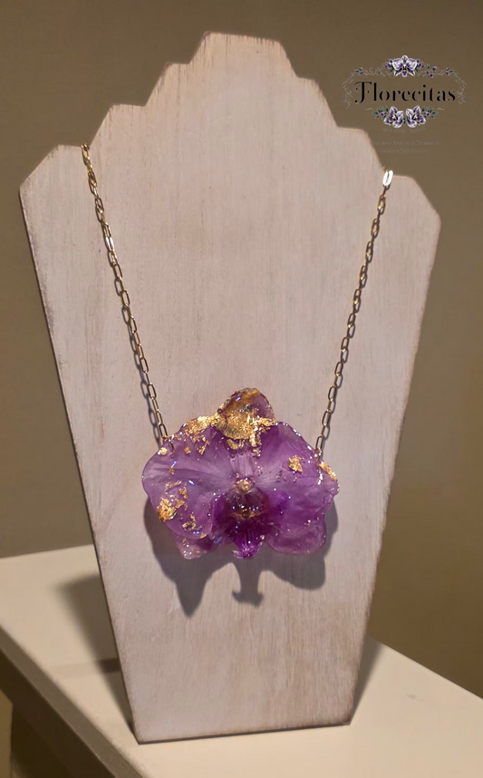 Grand Purple Orchid Necklace