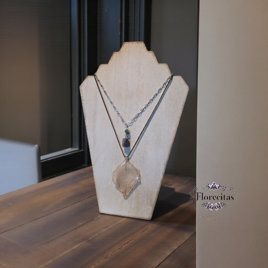 White Gladiolus Petal necklace