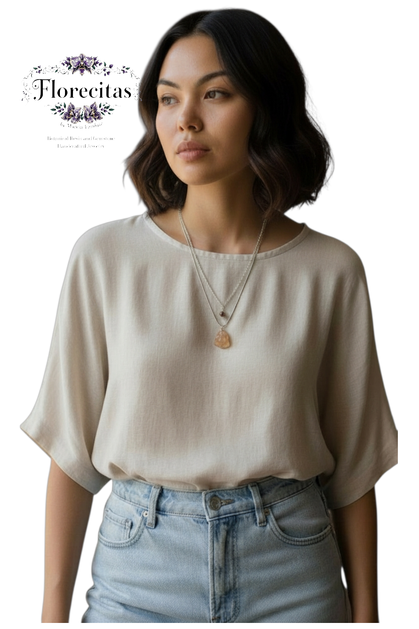 Beige Rose and Brown Pearl Necklace