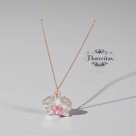 White Orchid with Mini Imperial Jasper bead