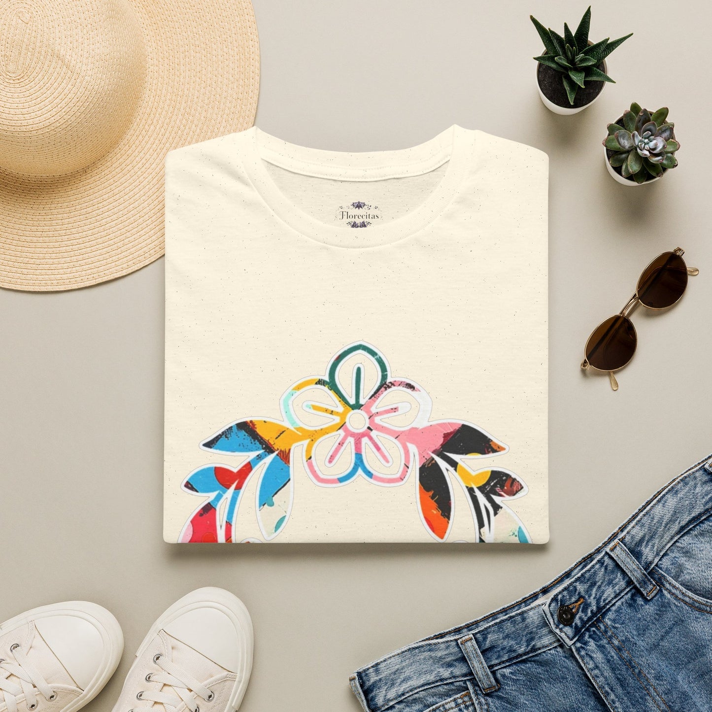 Rooted in Christ Floral Tee — Tropical Watercolor Flower T‑Shirt