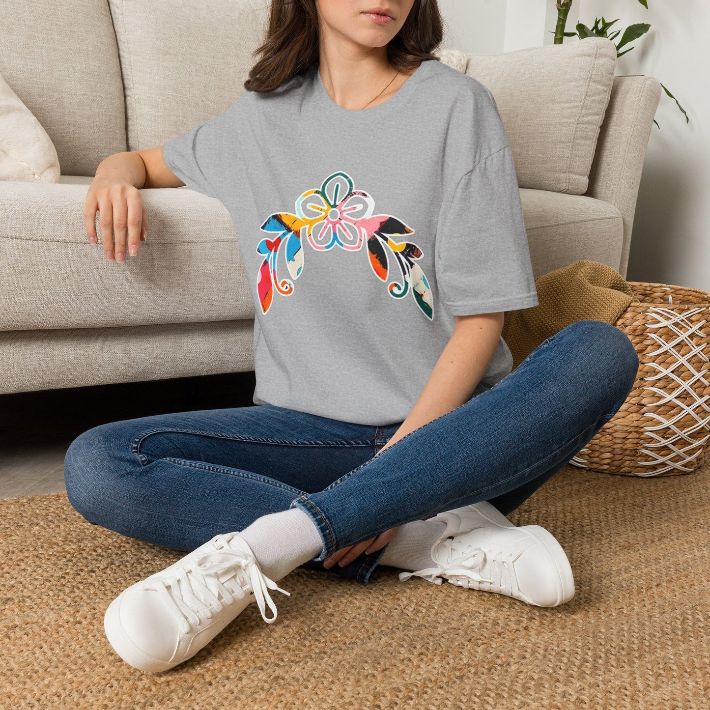 Rooted in Christ Floral Tee — Tropical Watercolor Flower T‑Shirt