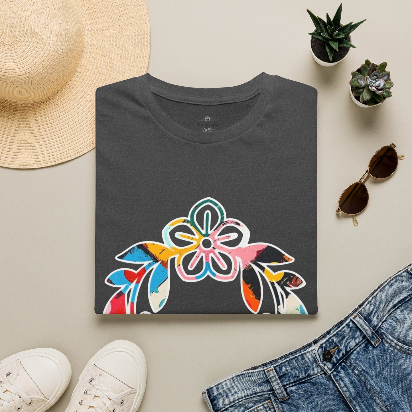 Rooted in Christ Floral Tee — Tropical Watercolor Flower T‑Shirt