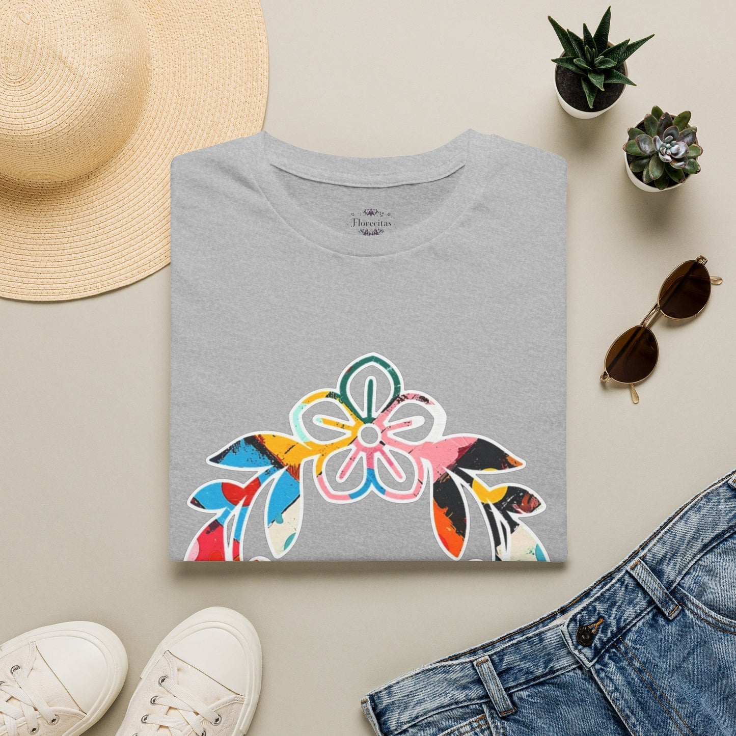 Rooted in Christ Floral Tee — Tropical Watercolor Flower T‑Shirt