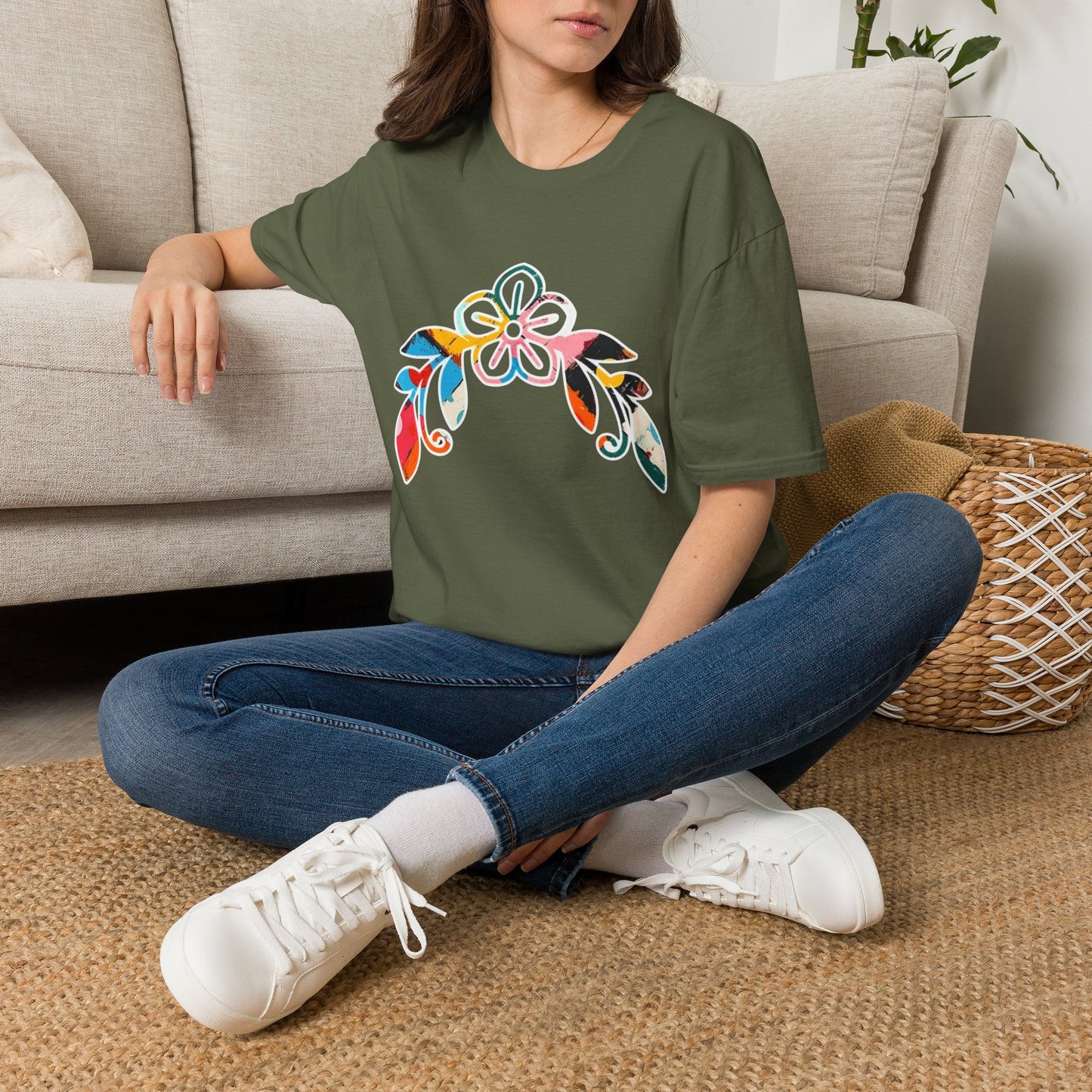 Rooted in Christ Floral Tee — Tropical Watercolor Flower T‑Shirt