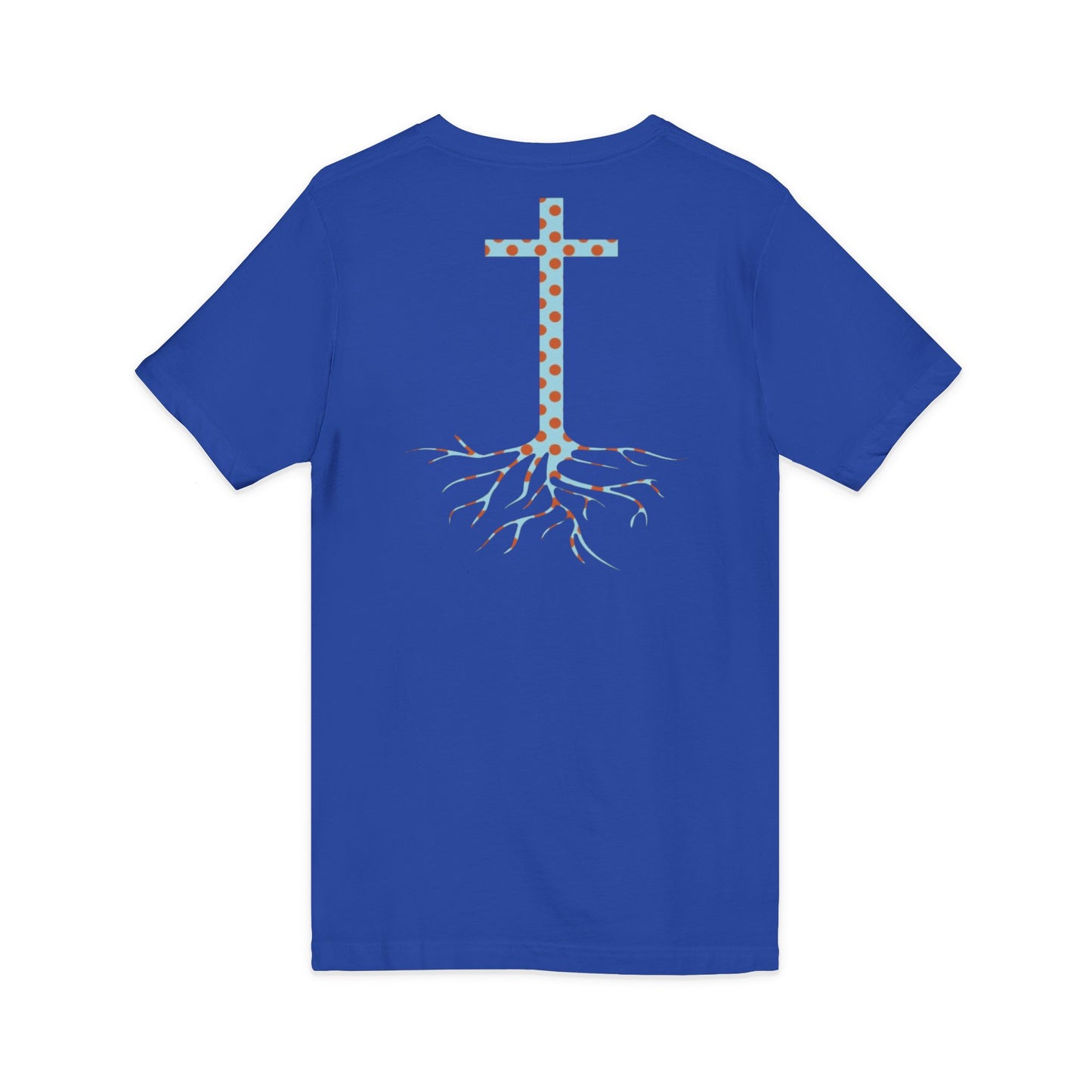 Jesus Saves Bro V-Neck Tee — Floral Cross Christian T-Shirt