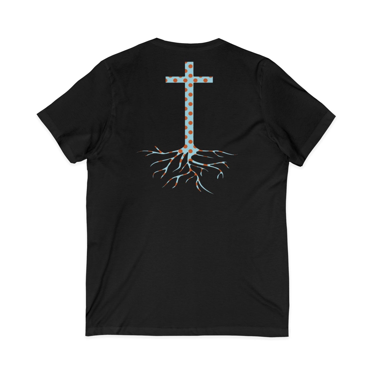 Jesus Saves Bro V-Neck Tee — Floral Cross Christian T-Shirt