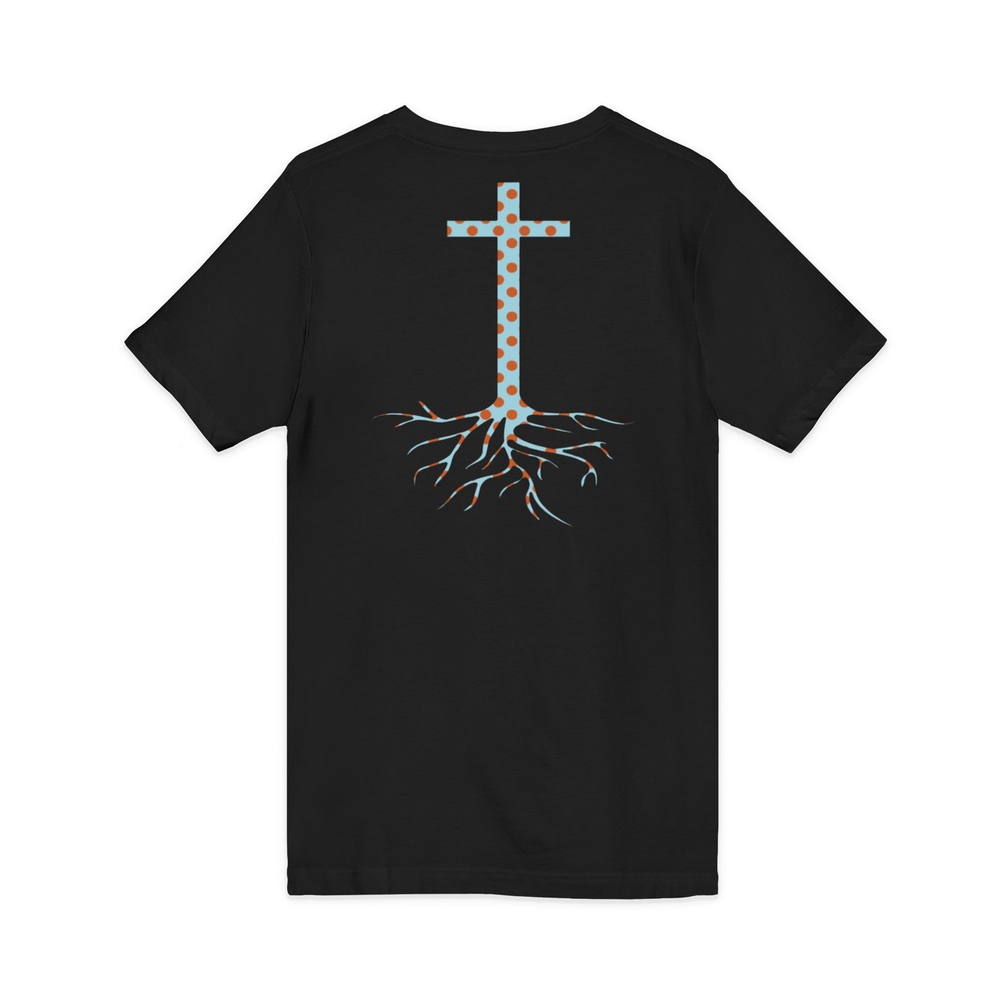 Jesus Saves Bro V-Neck Tee — Floral Cross Christian T-Shirt