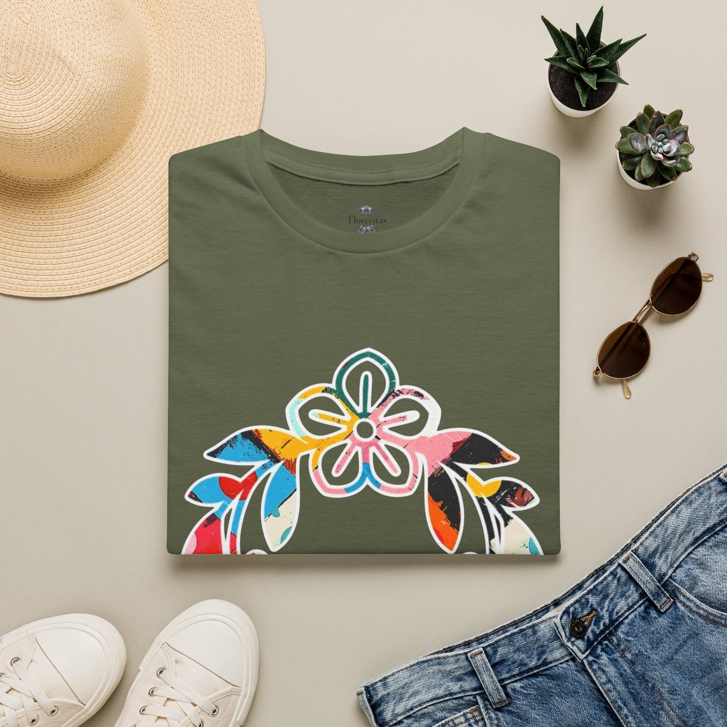 Rooted in Christ Floral Tee — Tropical Watercolor Flower T‑Shirt
