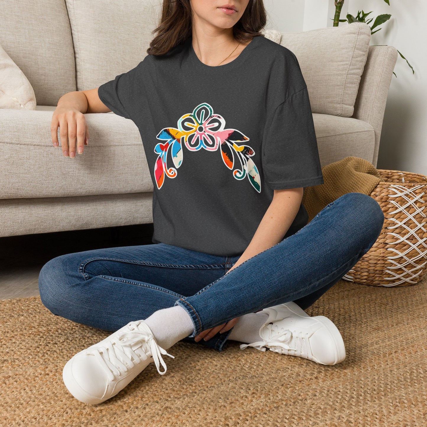 Rooted in Christ Floral Tee — Tropical Watercolor Flower T‑Shirt