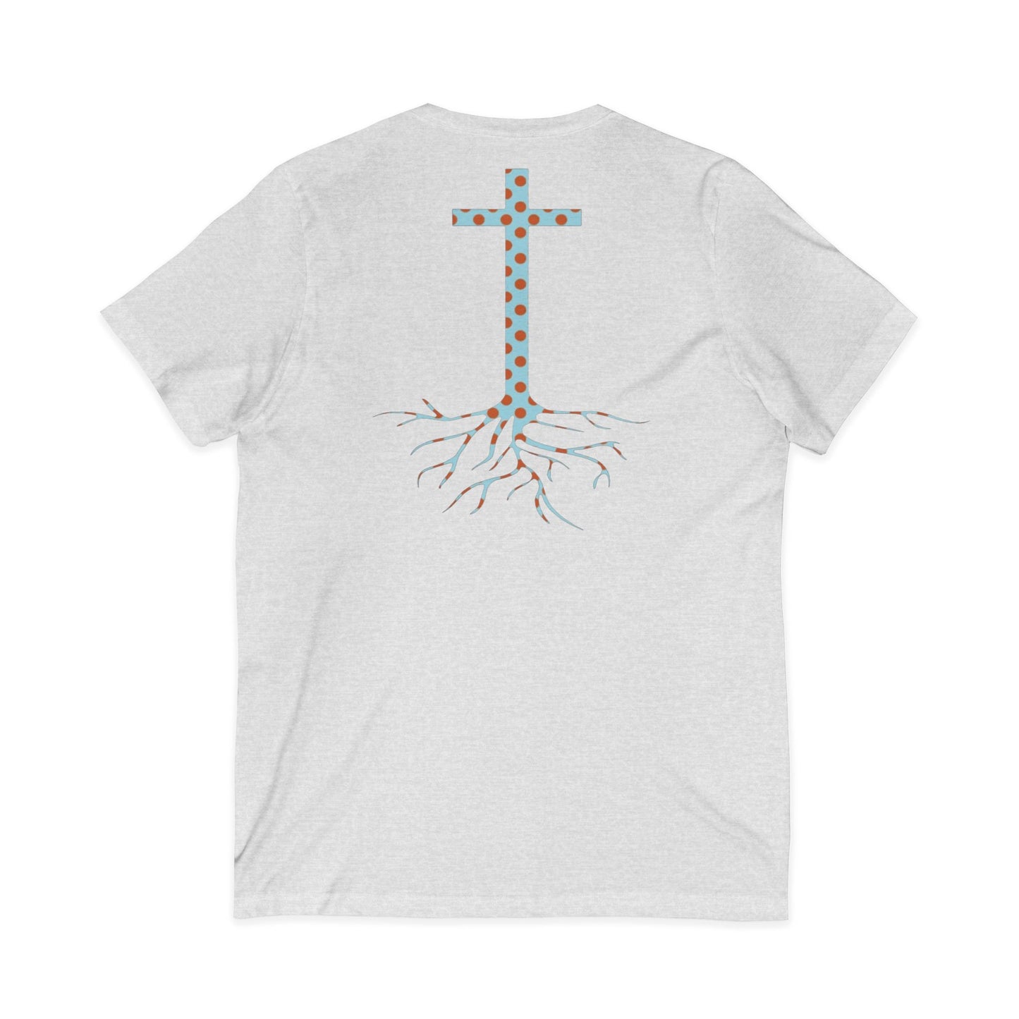 Jesus Saves Bro V-Neck Tee — Floral Cross Christian T-Shirt