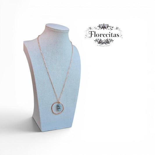 LARIMAR RONDELLE TRIO ROSE GOLDE NECKLACE