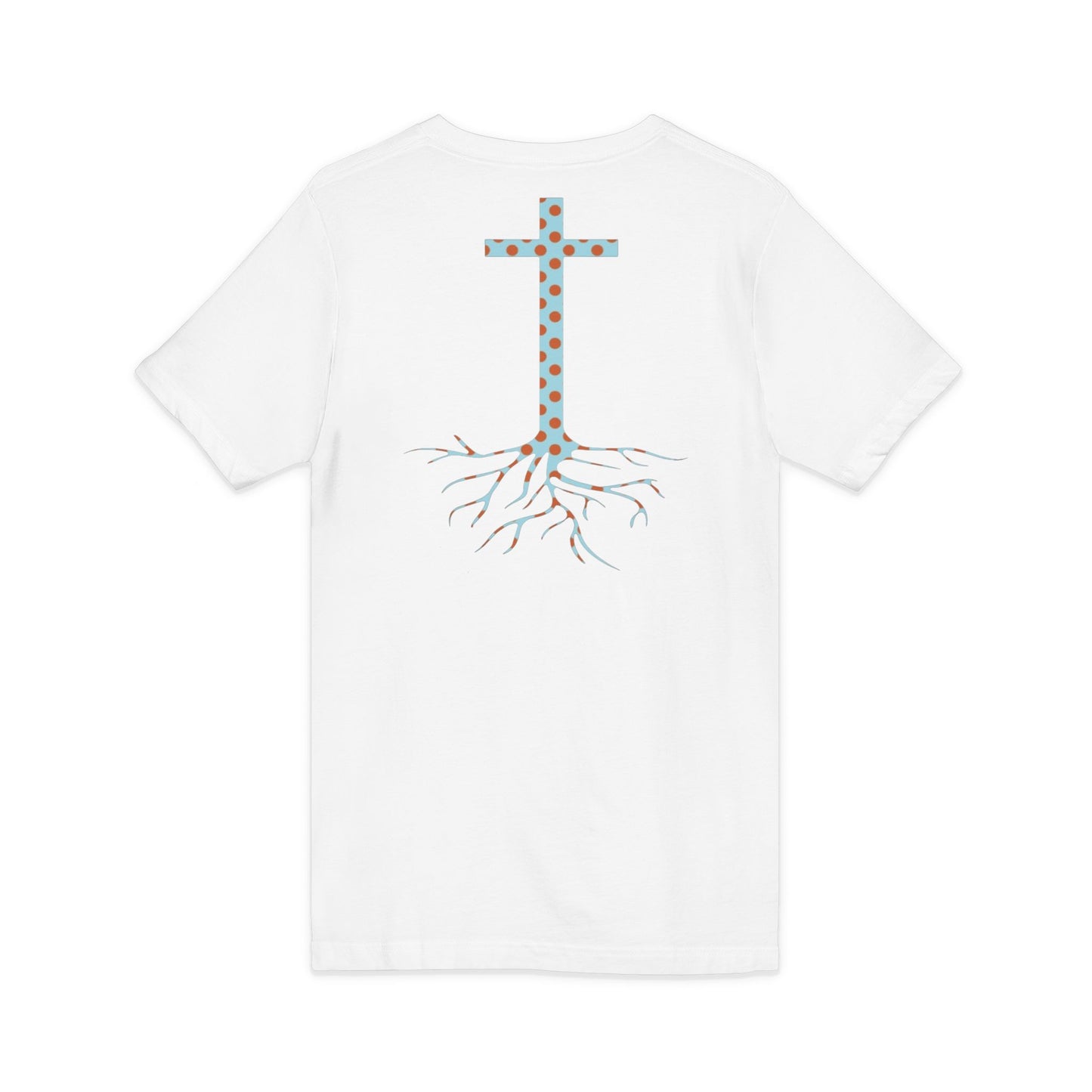 Jesus Saves Bro V-Neck Tee — Floral Cross Christian T-Shirt