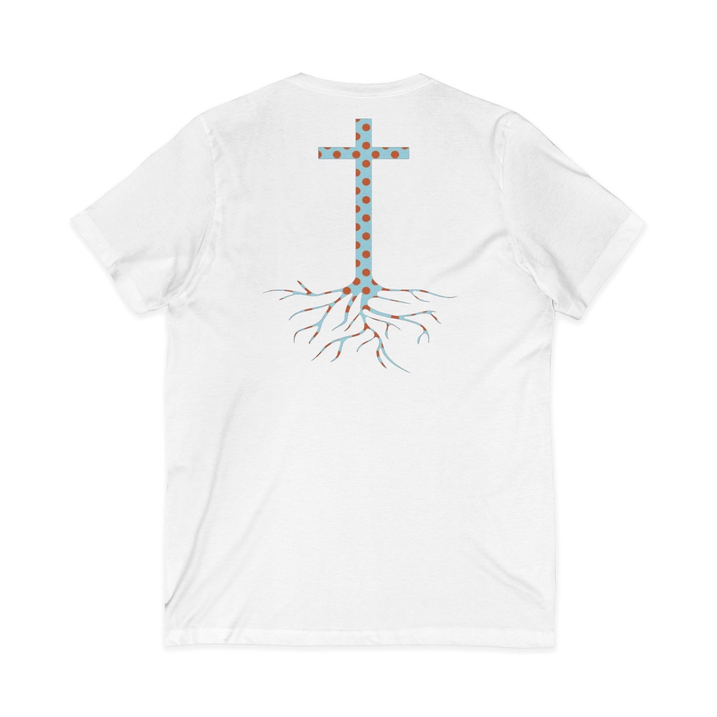 Jesus Saves Bro V-Neck Tee — Floral Cross Christian T-Shirt