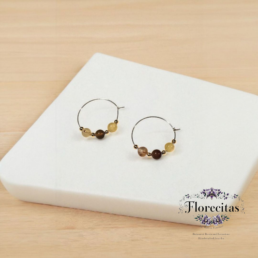 Amber Beaded Hoop