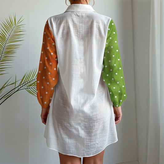 All-Over Print Women's Long Sleeve Shirt Dress