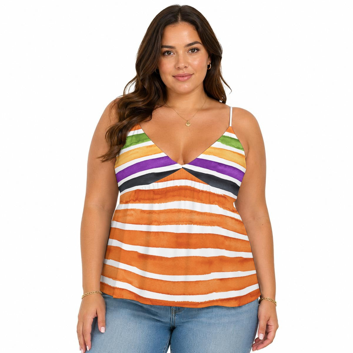 Hallow Stripes Cami Peplum Top