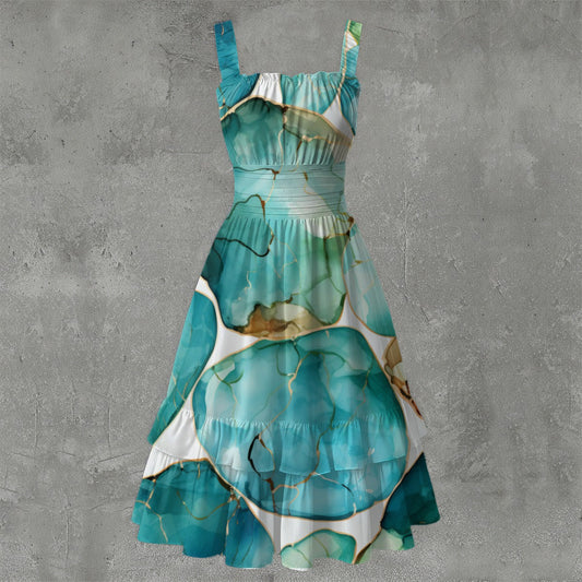 Larimar Stones Women‘s Ruffle Hem Dress