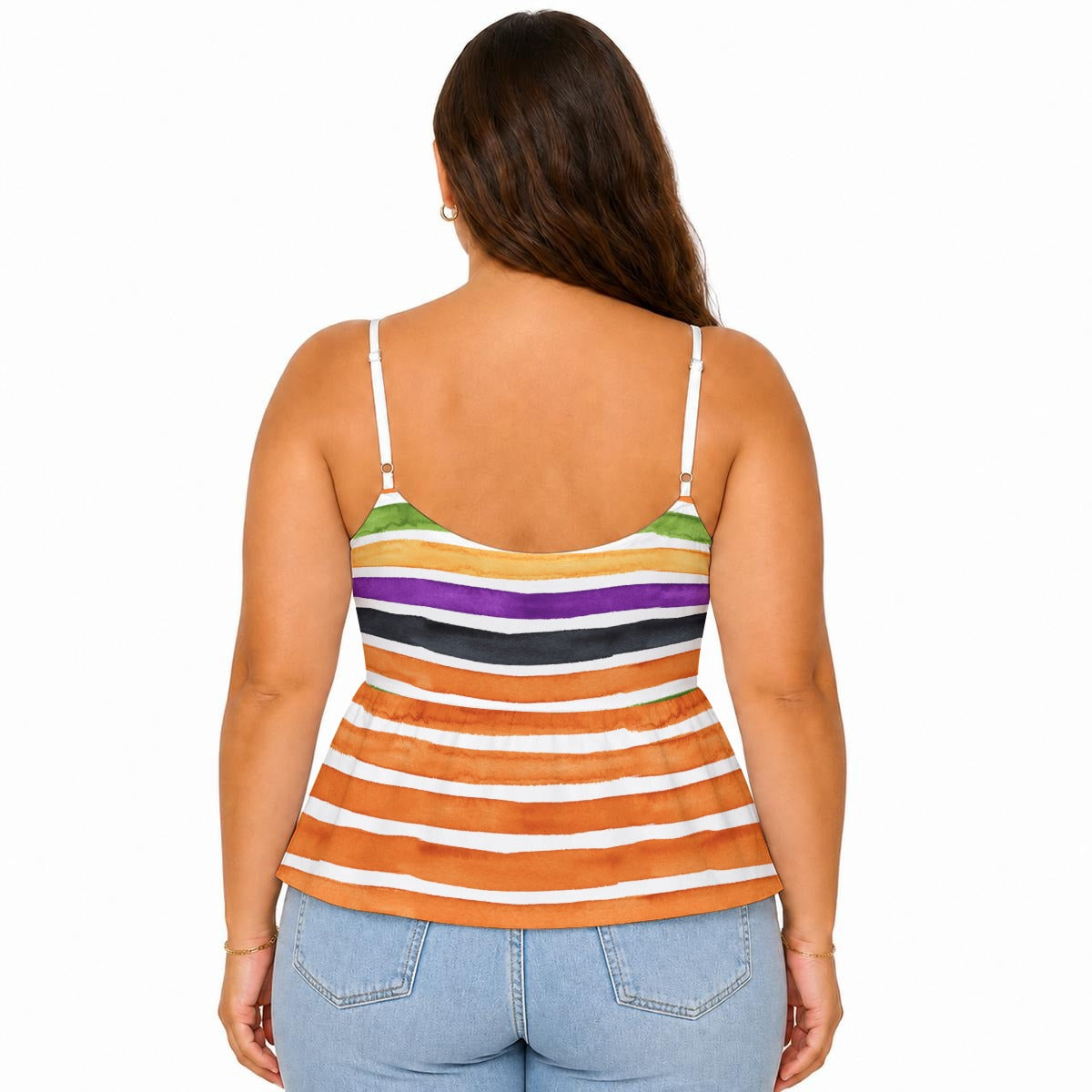 Hallow Stripes Cami Peplum Top