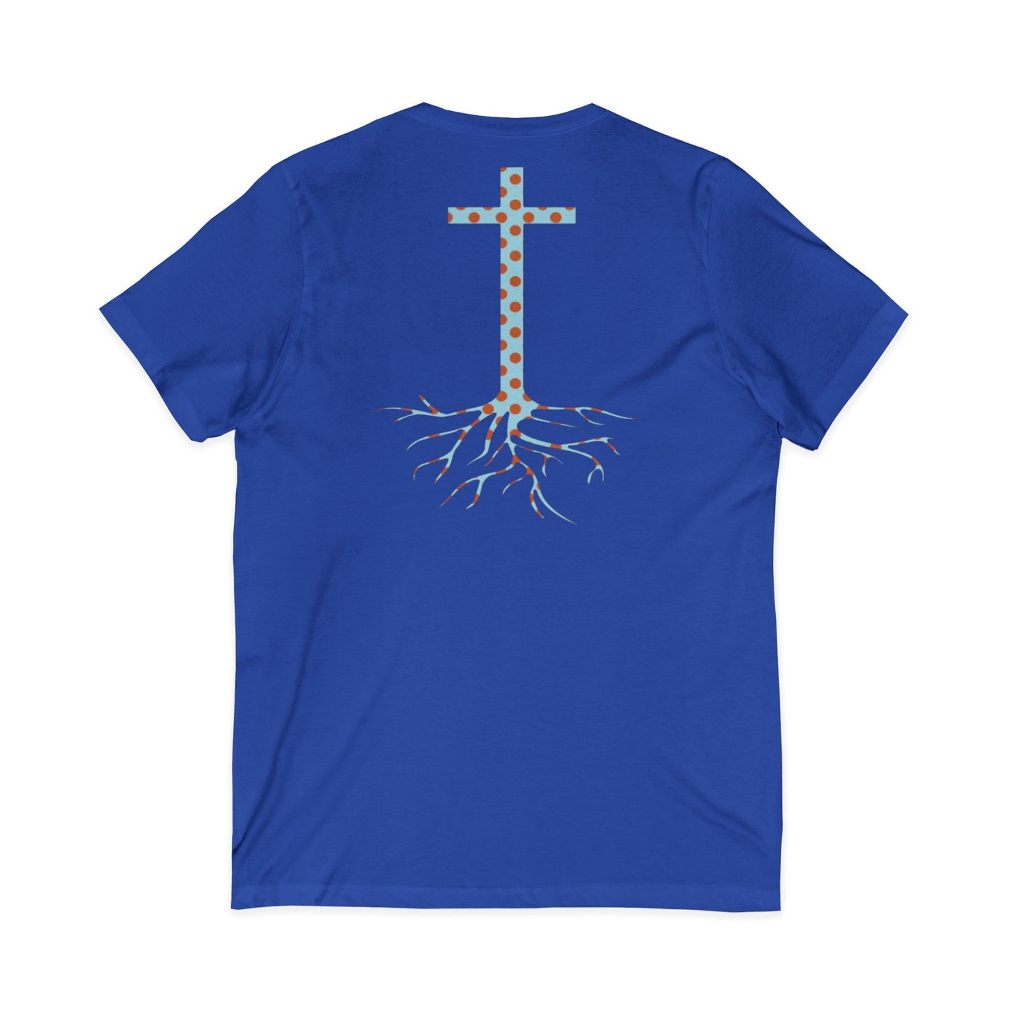 Jesus Saves Bro V-Neck Tee — Floral Cross Christian T-Shirt