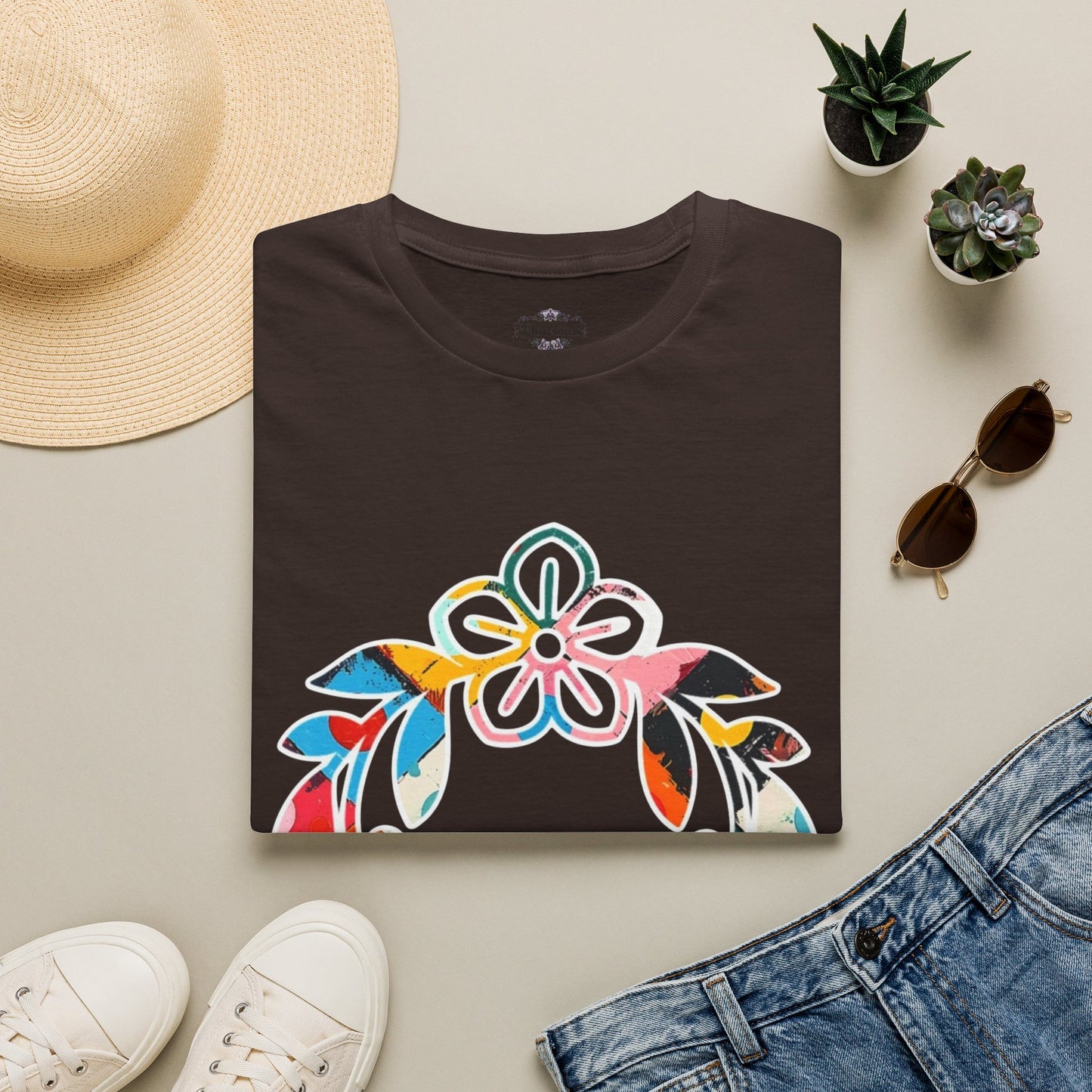 Rooted in Christ Floral Tee — Tropical Watercolor Flower T‑Shirt