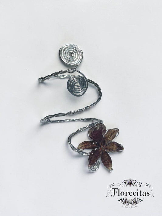 Arm Cuff with Orchid Flower