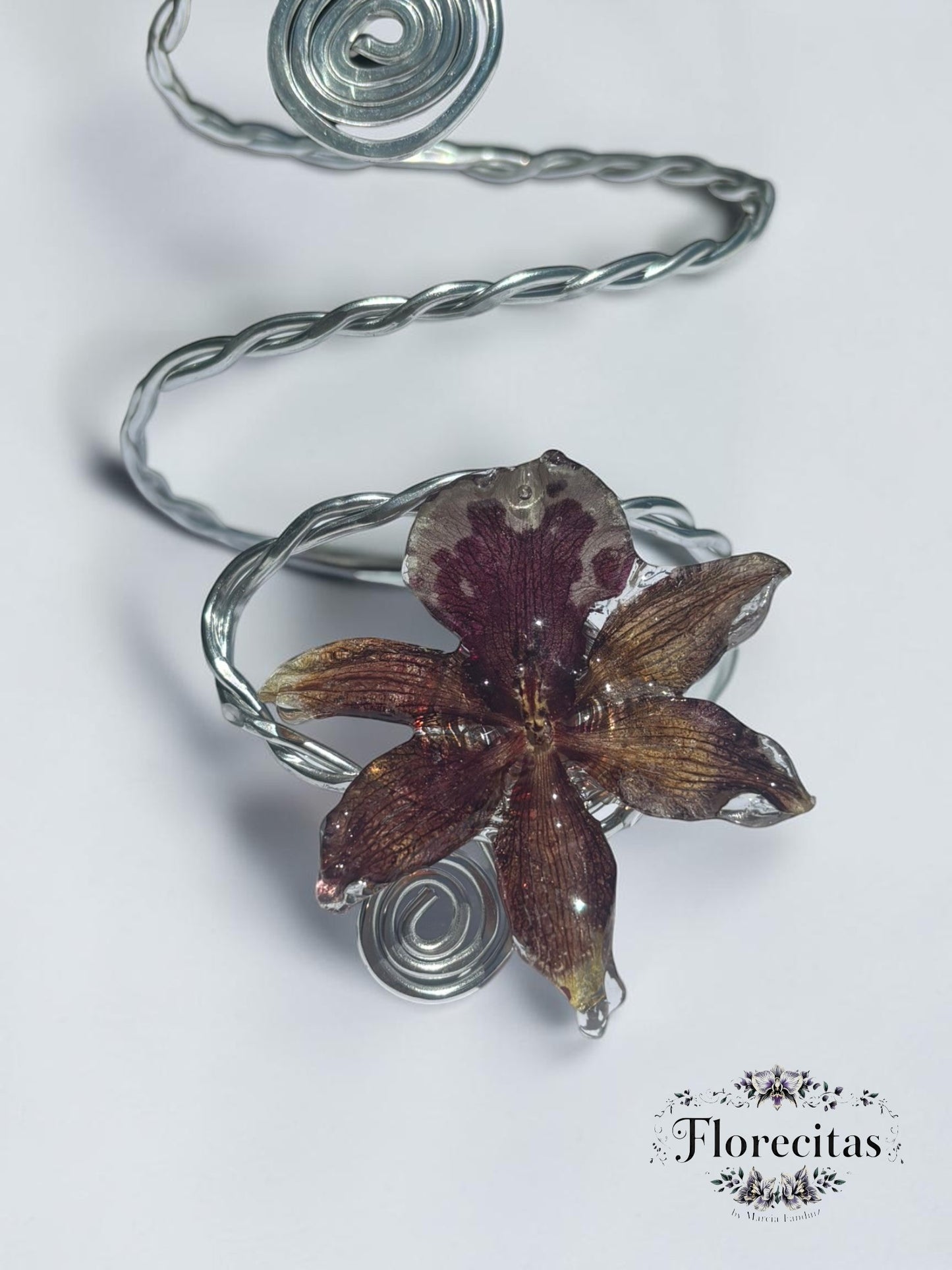 Arm Cuff with Orchid Flower