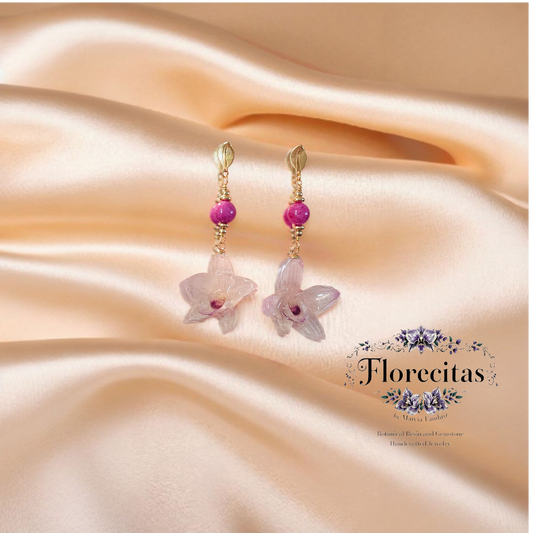 DENDROBIUM AND TOURMALINE EARRINGS