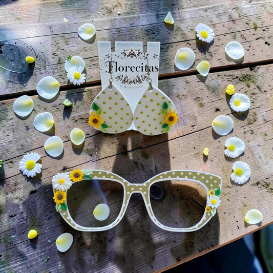 MURPHY OLIVE GREEN AN WHITE POLKA DOTS GARDEN TOPPER AND EARRING SET-RTS