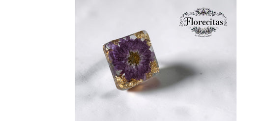 PURPLE ASTER ADJUSTABLE RESIN RING