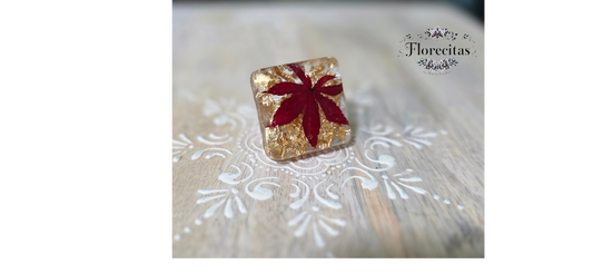 RED JAPANESE MAPLE WITH GOLDEN ACCENTS ADJUSTABLE RING