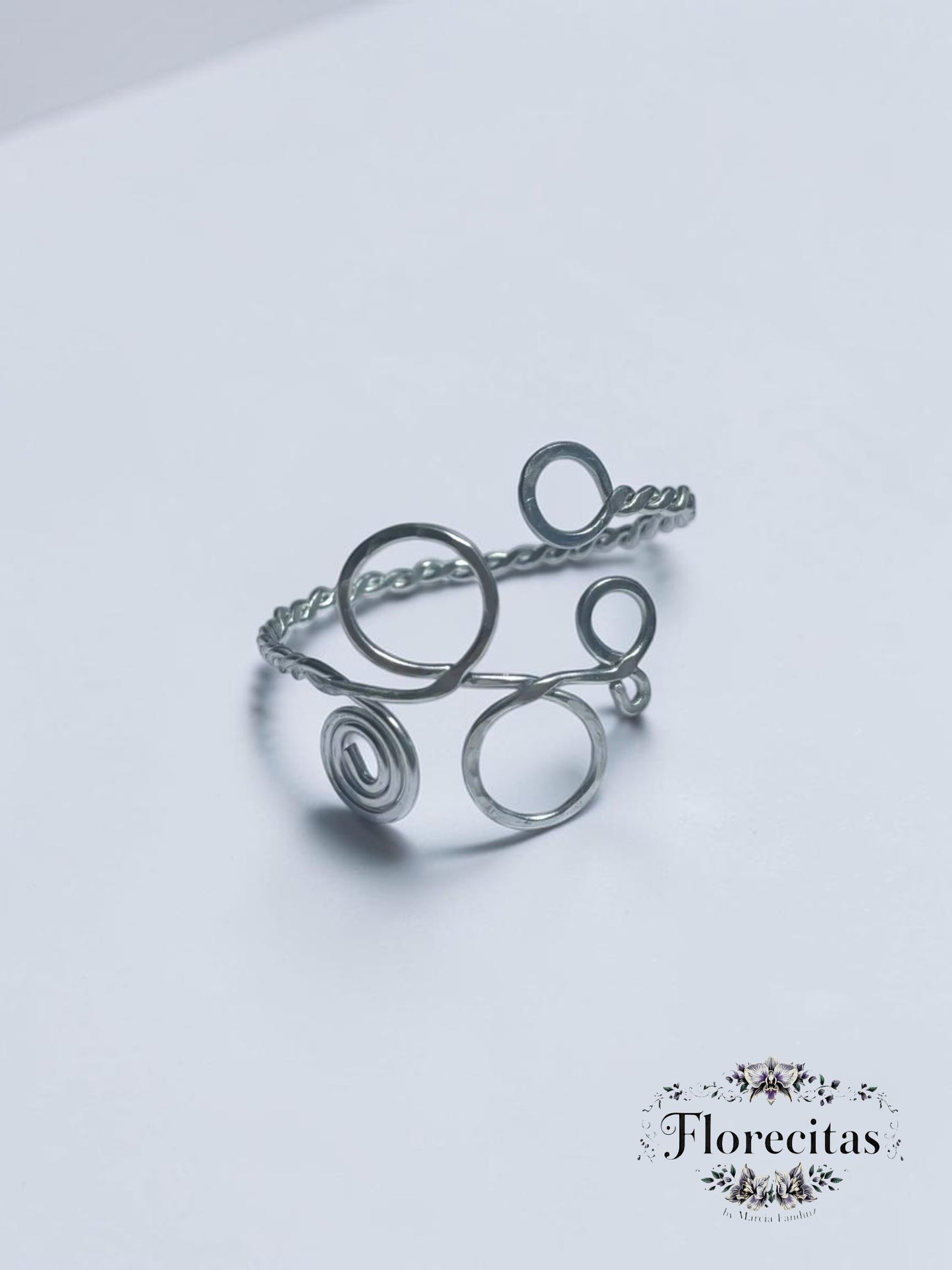 Twirling Silver Stream Arm Cuff