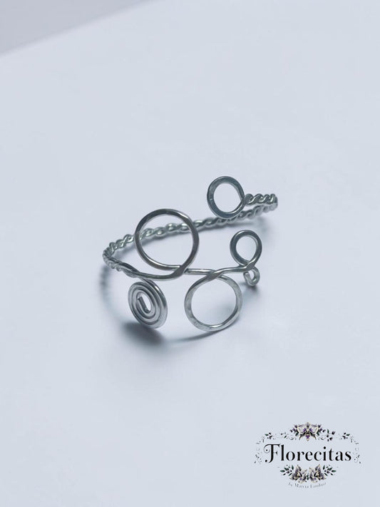 Twirling Silver Stream Arm Cuff